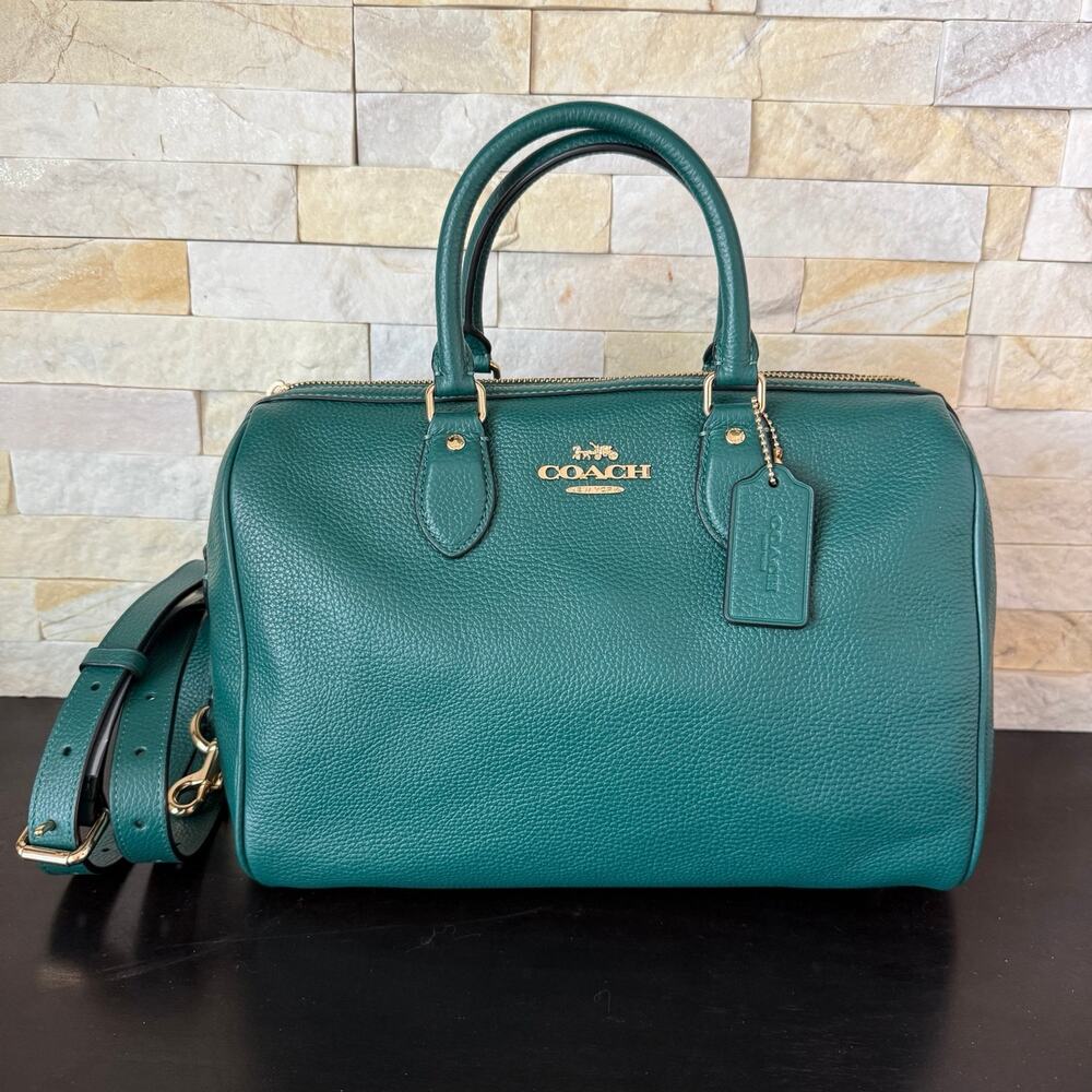 New‼️Coach Rowan Large Satchel Bag Emerald CES11